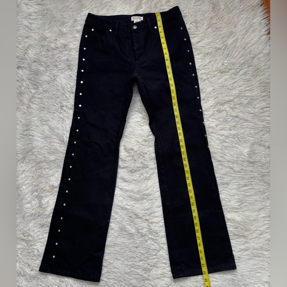 Michael Michael Kors Black Women’s Flare Stud Side Button pants Jeans Size 6 - Picture 14 of 16